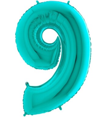 40 Inch Tiffany Number 9 Foil Balloon