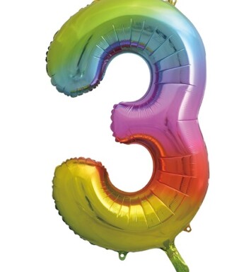 34 Inch Trendies Number 3 Foil Balloon