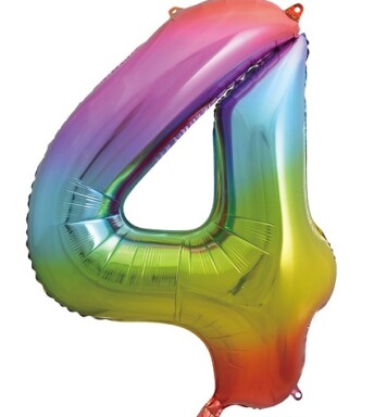 34 Inch Trendies Number 4 Foil Balloon