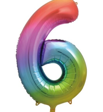 34 Inch Trendies Number 6 Foil Balloon