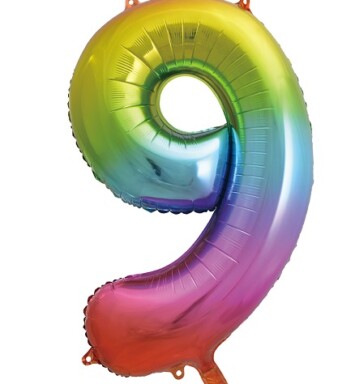 34 Inch Trendies Number 9 Foil Balloon