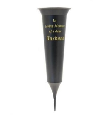 Black Spike In Loving Memory of a Dear Husband Grave Vase