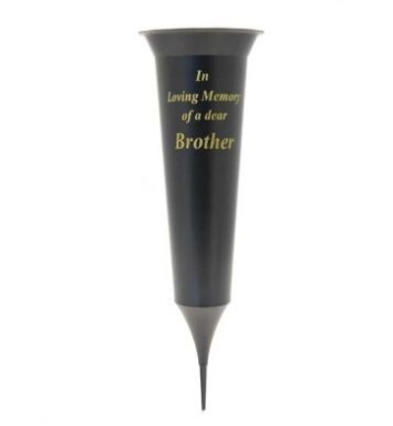 Black Spike In Loving Memory of a Dear Brother Grave Vase