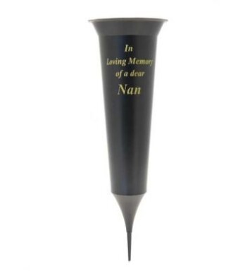 Black Spike In Loving Memory of a Dear Nan Grave Vase