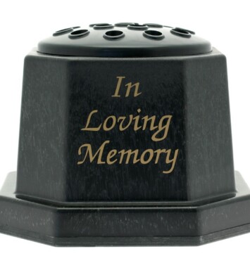 In Loving Memory Black Memorial Vase