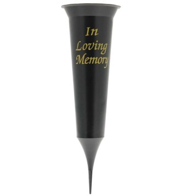 Black Spike In Loving Memory Grave Vase