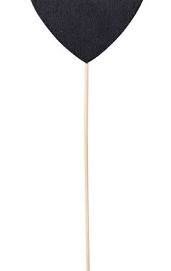 7.7cm Black Bamboo Heart Pick