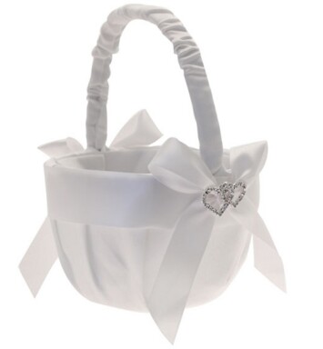 Diamonte Heart Flower Basket