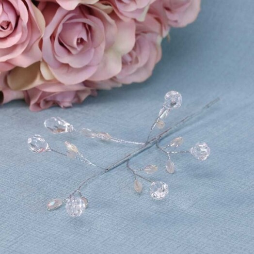 Rainbow Diamante on Wire Silver