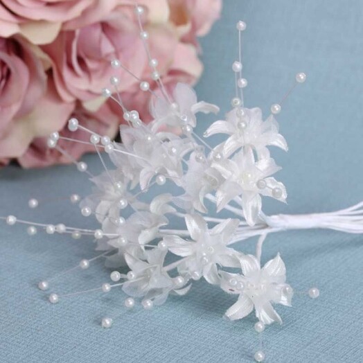 Cream Flower with Pearls