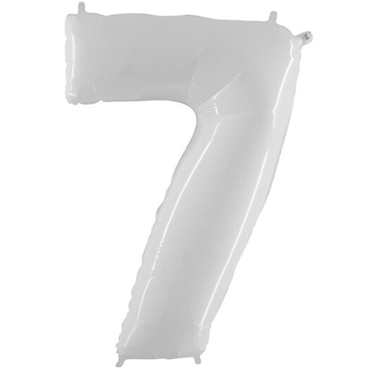 40 Inch Shiny White Number 7 Foil Balloon