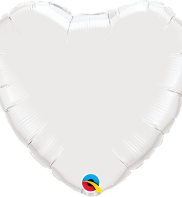 Unpackaged 9" White Heart Foil Balloon