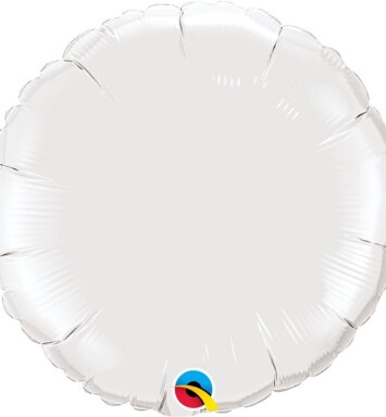 Unpackaged 18" White Round Foil Balloon
