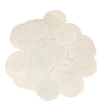 14g White Round Tissue Paper Confetti - 15mm