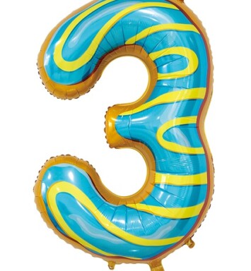 30 Inch Young Editions Number 3 Foil Balloon
