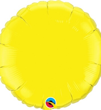Unpackaged 18" Yellow Round Foil Balloon