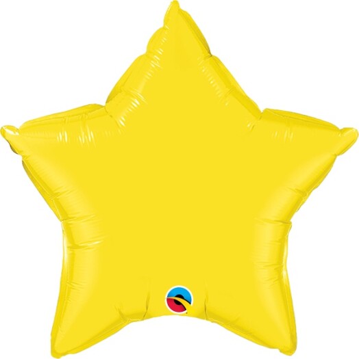 Unpackaged 20" Yellow Star Foil Balloon